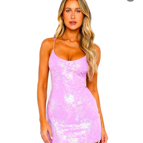 White Fox Boutique Dresses & Skirts - White Fox Boutique Lilac Need A Reason Sequin Mini Dress